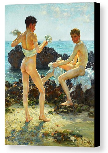 naked guys canvas print