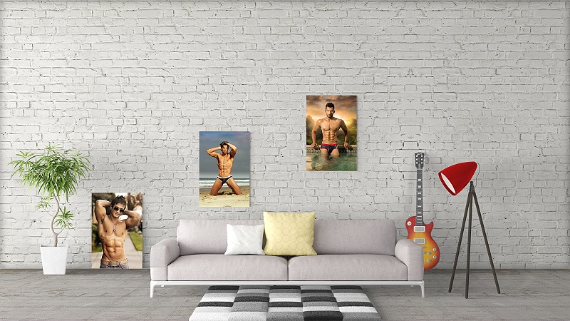 male photo wall art